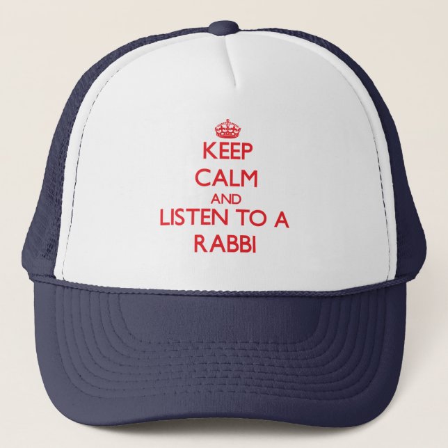 Gorra De Camionero Guarde la calma y escuche un rabino (Anverso)