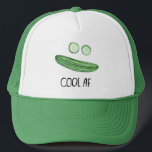 Gorra De Camionero Guay como pepino "Guay AF" Funny Trucker Hat<br><div class="desc">Mantente fresco como pepino en este divertido sombrero de camionero. ¡Arte acuarela sólo para ti! Revisa mi tienda para más diseños!</div>