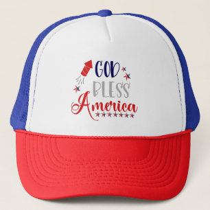 Gorra De Camionero Guay God Bless America Red White Blue USA Patriot