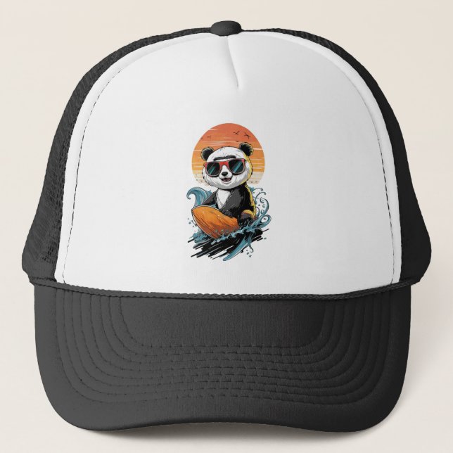 Gorra De Camionero Guay Surfing Panda Bear (Anverso)