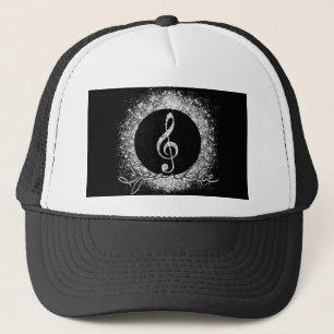 Gorra De Camionero Guay Trendy Music Treble Clef Purpurina Sparkles