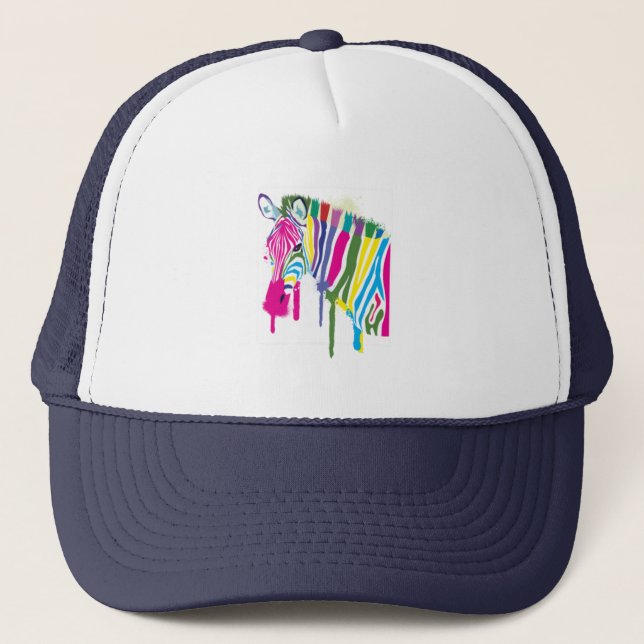 Gorra De Camionero Guay Zebra Graffiti Spray Drip Paint Animal Lover. (Anverso)
