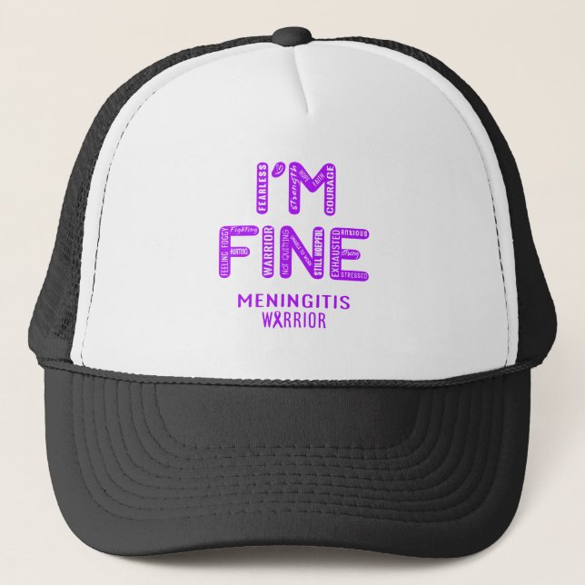 Gorra De Camionero Guerrero de Meningitis - ESTOY BIEN (Anverso)