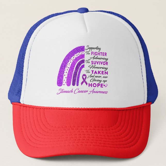 Gorra De Camionero Guerrero del cáncer de estómago apoyando a luchado (Anverso)