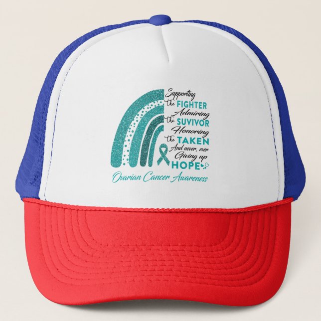 Gorra De Camionero Guerrero del cáncer de ovario apoya a luchador (Anverso)