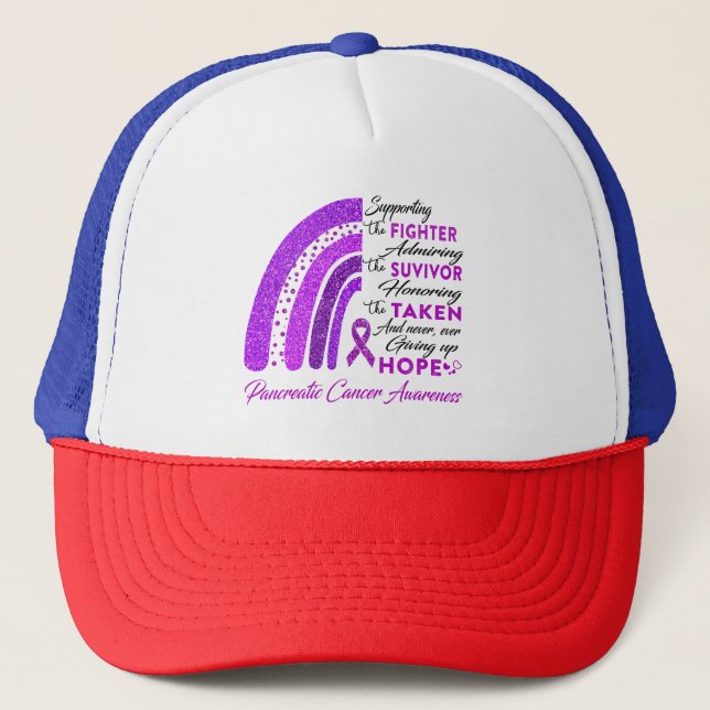 Gorra De Camionero Guerrero del cáncer de páncreas que apoya a un luc (Anverso)