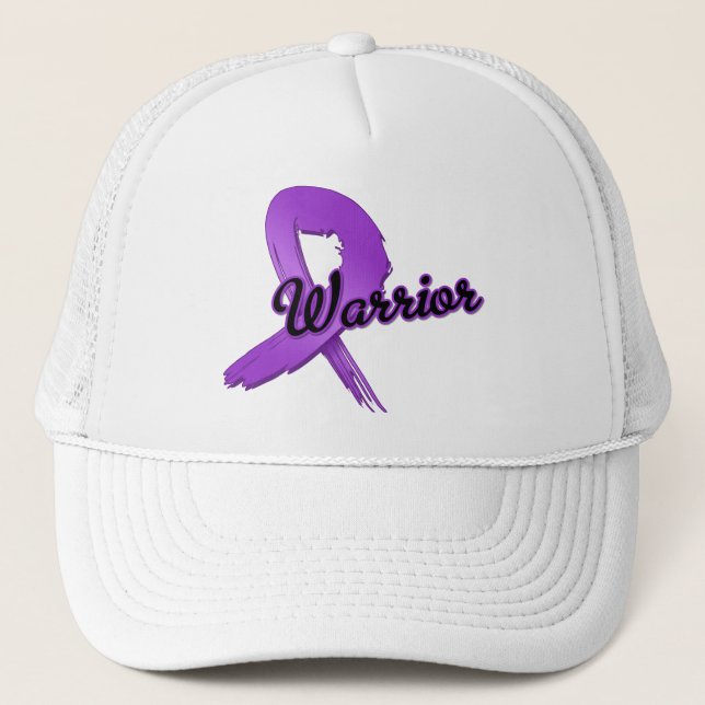 Gorra De Camionero Guerrero del Cáncer Pancreático Grunge (Anverso)