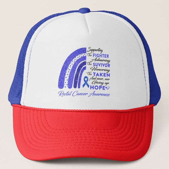 Gorra De Camionero Guerrero del cáncer rectal que apoya a luchador (Anverso)