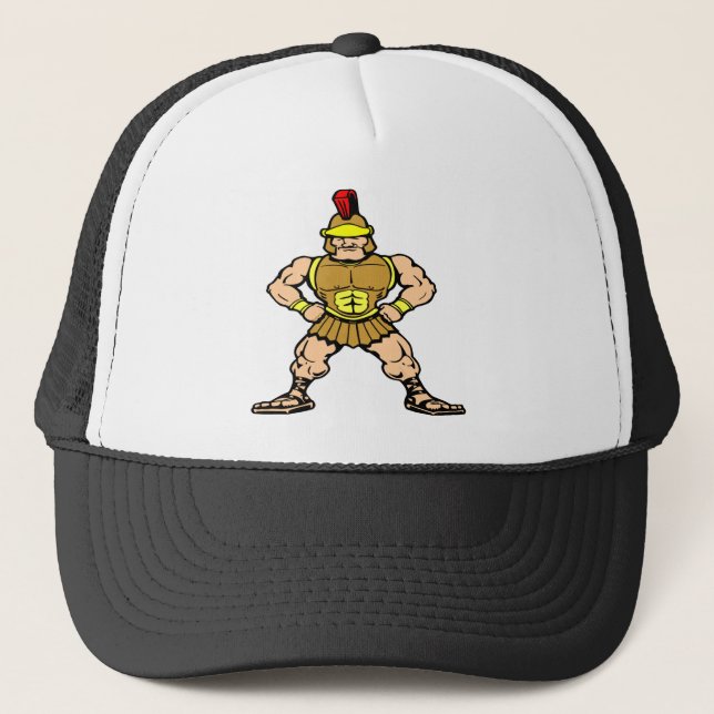Gorra De Camionero Guerrero espartano romano blanco (Anverso)