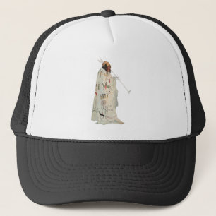 Gorra De Camionero Guerrero indio con retrato de pipa de Karl Bodmer