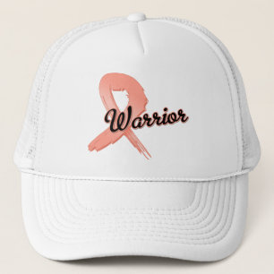 Gorra De Camionero Guerrero Uterino del Cáncer Grunge Ribbon