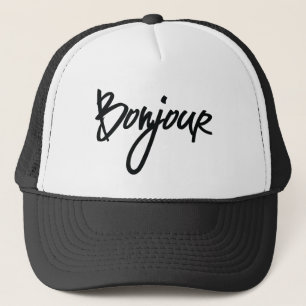 Gorra De Camionero Guión bonjour (negro) para los amantes de Francia
