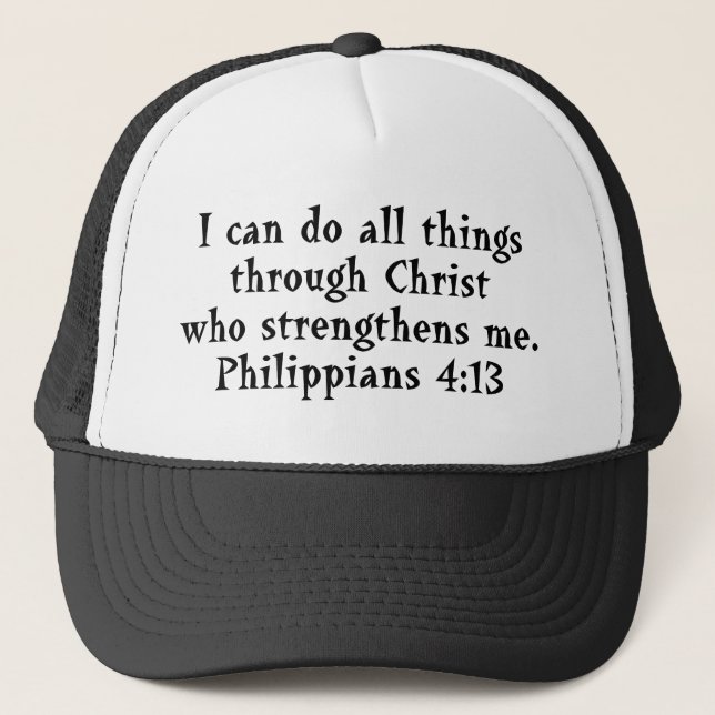 Gorra De Camionero guión Phil 4:13 (Anverso)