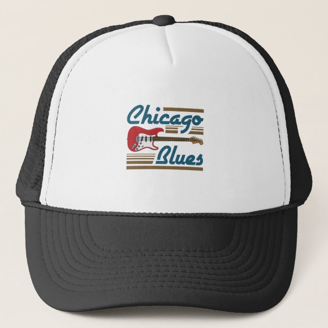 Gorra De Camionero Guitarra musical del Blues de Chicago (Anverso)