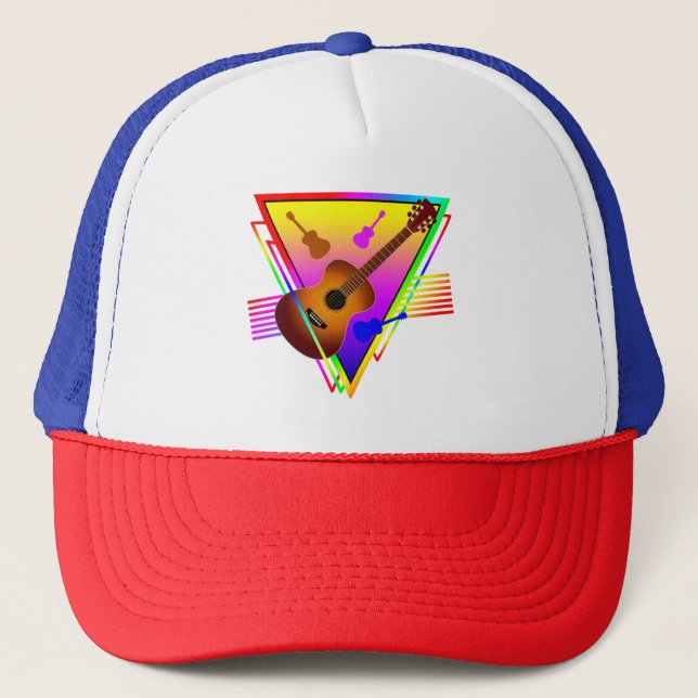 Gorra De Camionero Guitarra Retro Colorida (Anverso)