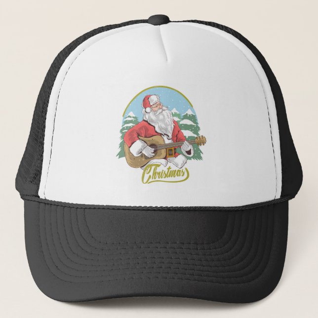 Gorra De Camionero Guitarra tocando Santa Claus | NAVIDADES (Anverso)