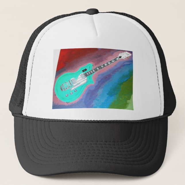 Gorra De Camionero Guitarra Verde (Anverso)