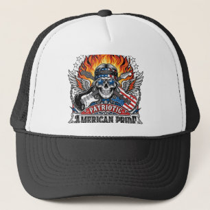 Gorra De Camionero Guitarrista de Libertad Patriótica Cráneo Música R