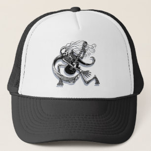 Gorra De Camionero Guitarrista esquelético - agáchese