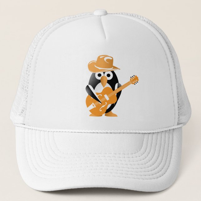 Gorra De Camionero Guitarrista pingüino (Anverso)