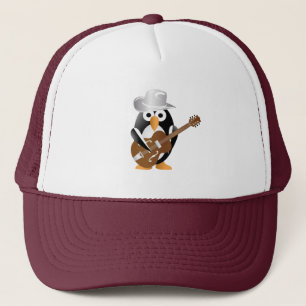 Gorra De Camionero Guitarrista pingüino