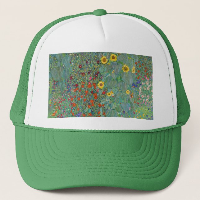 Gorra De Camionero Gustav Klimt - Jardín de campo con girasoles (Anverso)