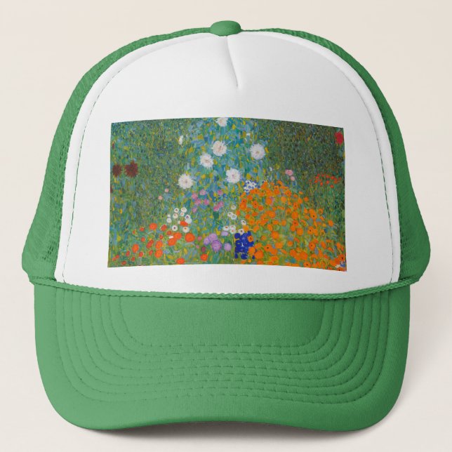 Gorra De Camionero Gustav Klimt - Jardín de flores (Anverso)