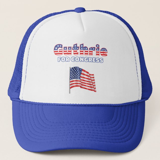Gorra De Camionero Guthrie para la bandera americana patriótica del (Anverso)