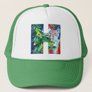 GORRA DE CAMIONERO H CARTA / SANTA CON NAVIDAD ÁRBOL MONOGRAMA