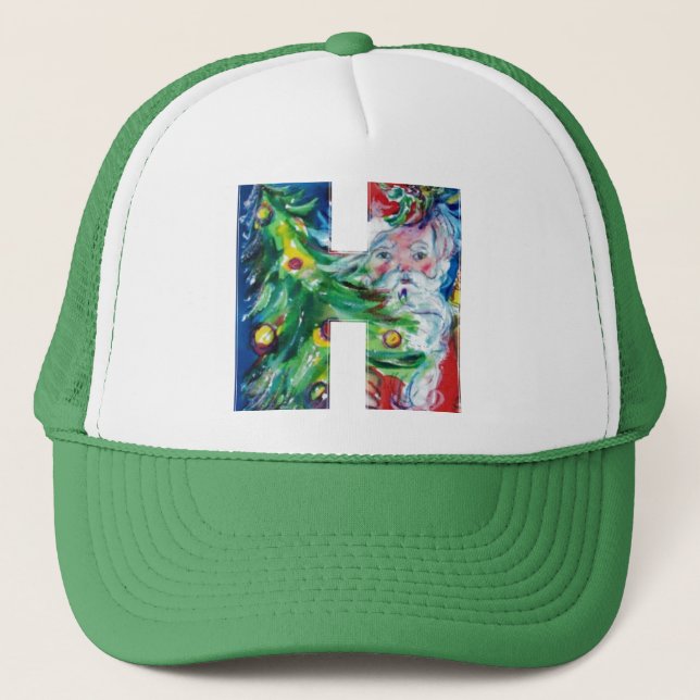 GORRA DE CAMIONERO H CARTA / SANTA CON NAVIDAD ÁRBOL MONOGRAMA (Anverso)
