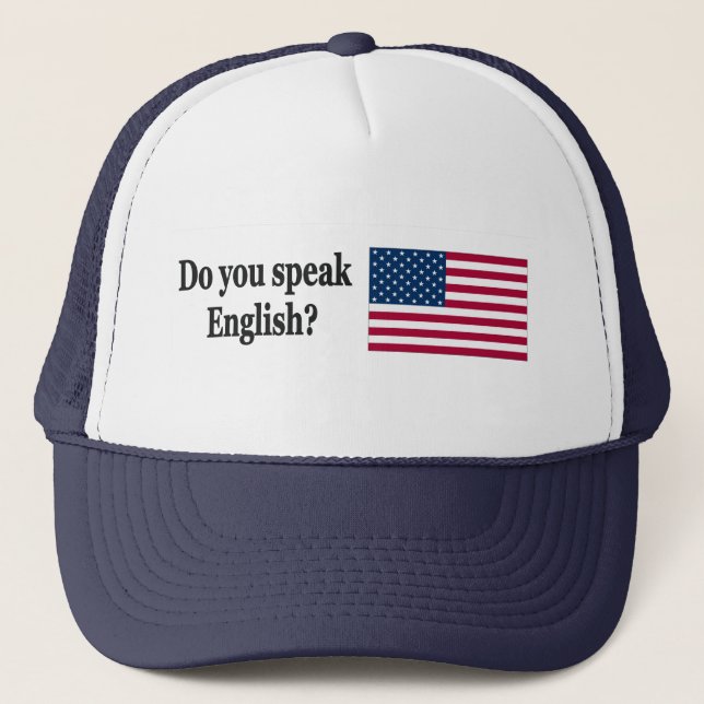Gorra De Camionero ¿Hablas inglés? Bandera bf (Anverso)