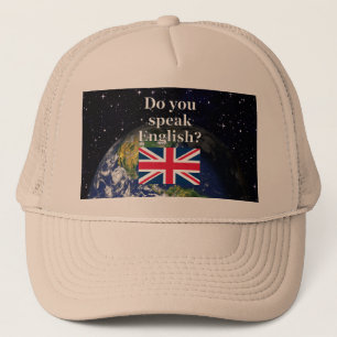 Gorra De Camionero "¿Hablas inglés?" en inglés. Bandera y Tierra