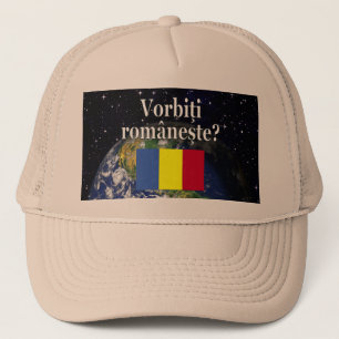 Gorra De Camionero ¿Hablas rumano? en rumano. Bandera y Tierra