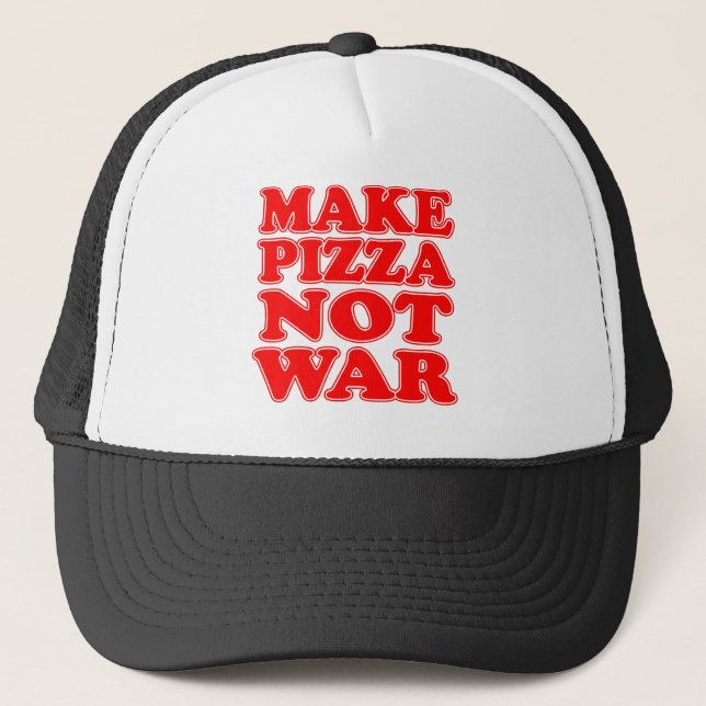 Gorra De Camionero Hacer que la pizza no sea guerra (Anverso)