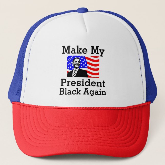Gorra De Camionero Hacer que mi presidente vuelva a ser negro sombrer (Anverso)