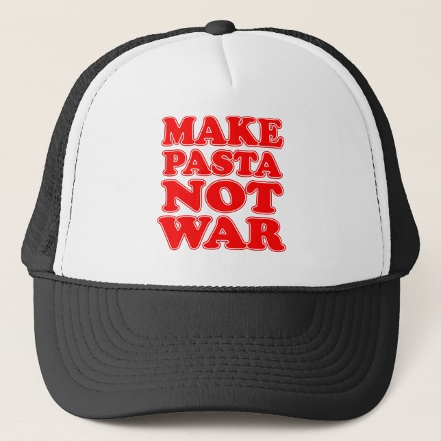Gorra De Camionero Haga la guerra de las pastas no (Anverso)
