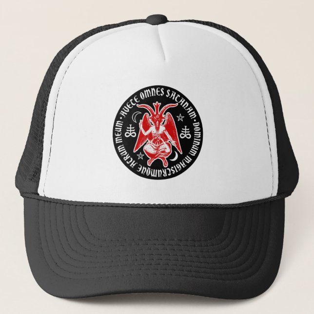 Gorra De Camionero Hail Satanás - 666 cross Cap anticristo Truckercap (Anverso)