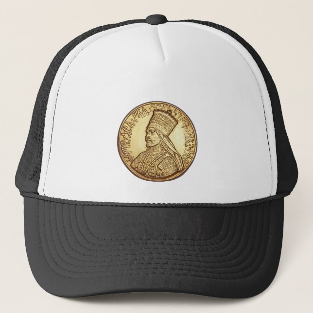 Gorra De Camionero Haile Selassie - HIM Jah Rastafari Trucker Cap - (Anverso)
