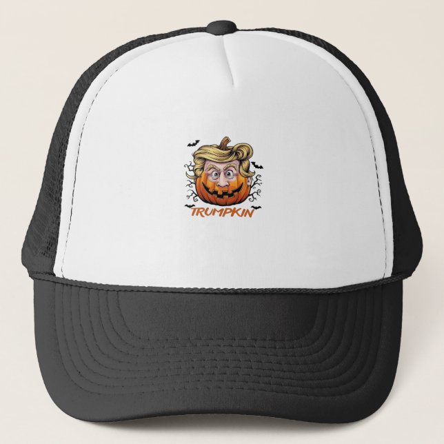 Gorra De Camionero Hair Funny Pumpkin Halloween Boo - Humor político (Anverso)