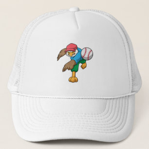 Gorra De Camionero Halcón en el béisbol con bate de béisbol