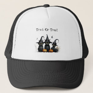 Gorra De Camionero Halloween Black Witchy Kittens Cat Witch