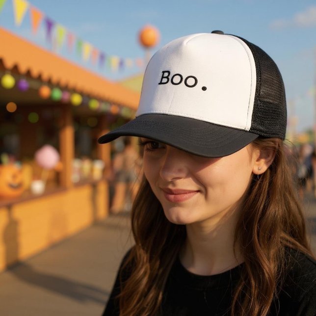 Gorra De Camionero Halloween Boo Sarcástico Minimalista (Subido por el creador)