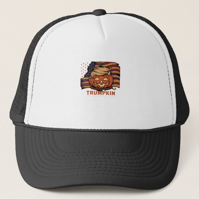 Gorra De Camionero Halloween, Calabaza Trumpkin, hacer grande Hallowe (Anverso)