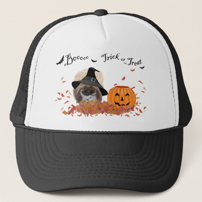 Gorra De Camionero Halloween de Pekingese (Anverso)