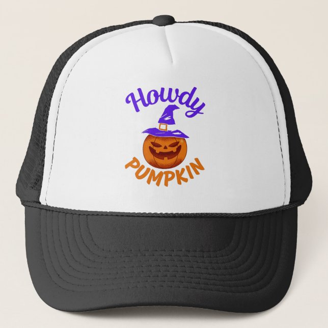 Gorra De Camionero Halloween de Pumpkin de Howdy (Anverso)