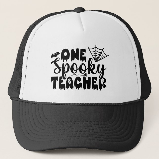 Gorra De Camionero Halloween divertido de un profesor fantasmal (Anverso)