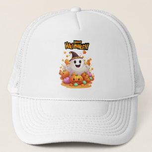 Gorra De Camionero Halloween: Fantasmas y familia de calabazas