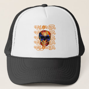 GORRA DE CAMIONERO HALLOWEEN HALLOWEEN CRÁNEO ABSTRACTO