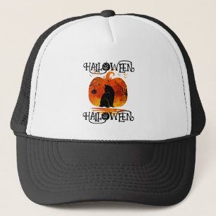 GORRA DE CAMIONERO HALLOWEEN HALLOWEEN GATO CALABAZA NEGRA