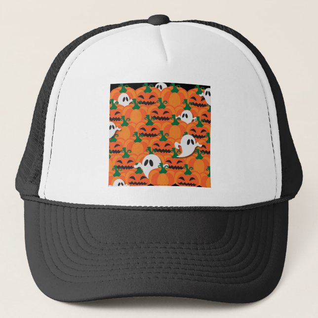 Gorra De Camionero Halloween Halloween Parche De Fantasmas (Anverso)